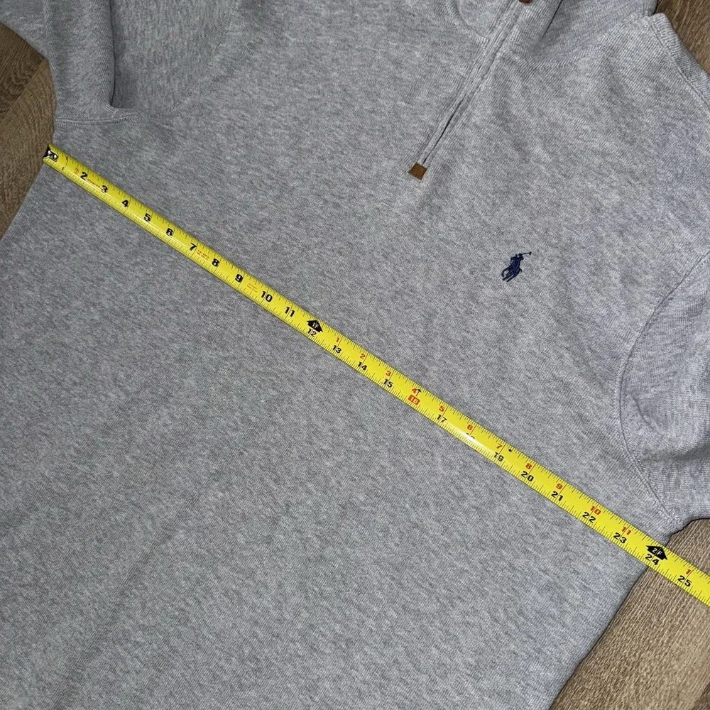 Polo Ralph Lauren Estate Rib 1/4 Zip Pullover Sweater Men's XL Grey Stretch